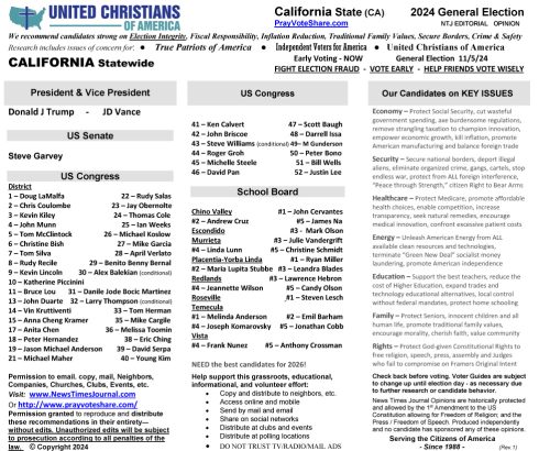 California Voter Recommendation Guide 2024 Voting