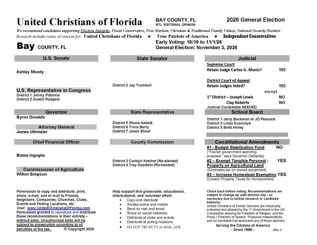 Bay County Florida General Election Voter Guide 2026