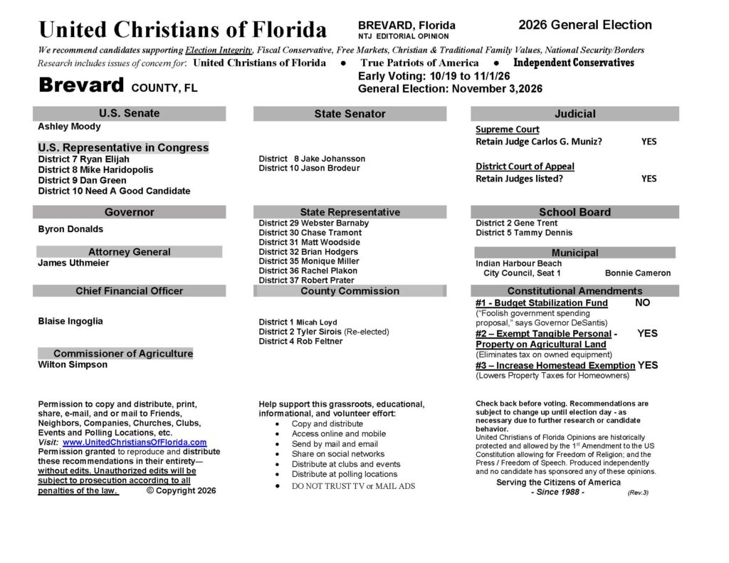 Brevard General Election Voter Guide 2026