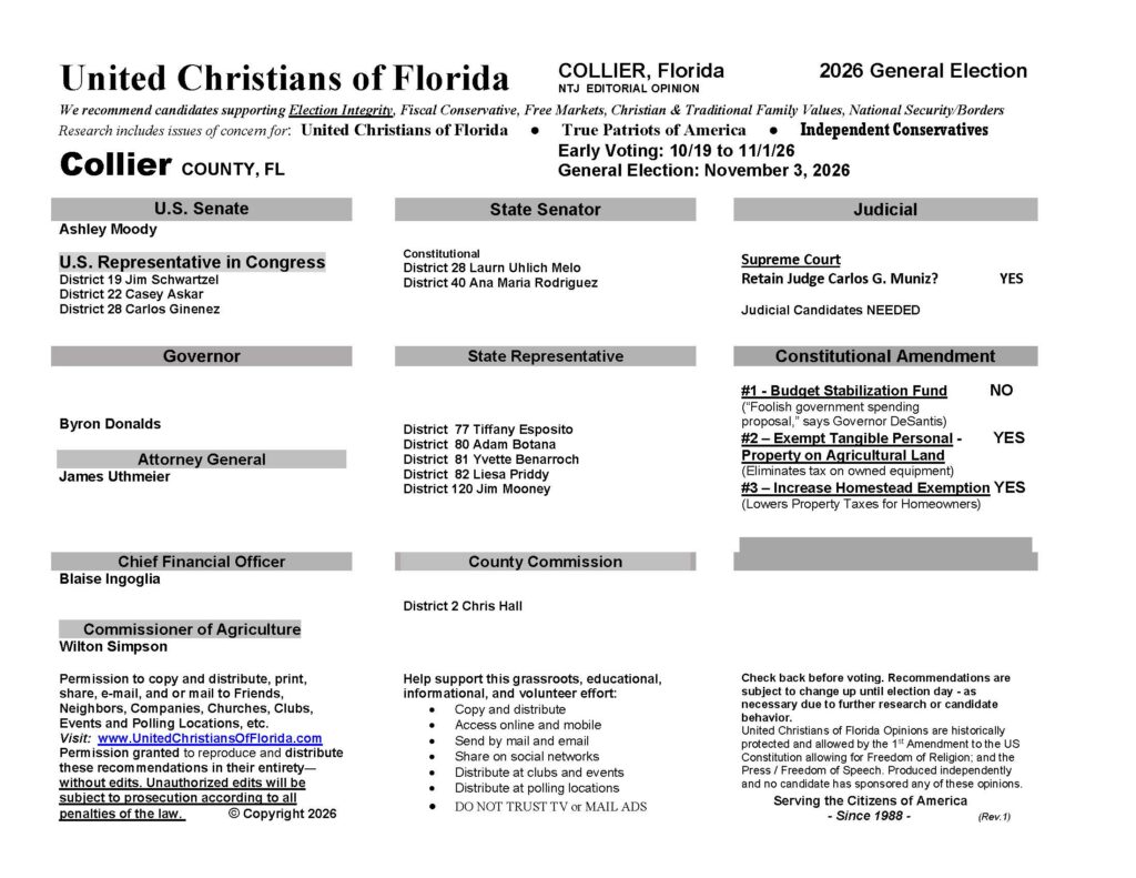 Collier County Florida General Election Voter Guide 2026