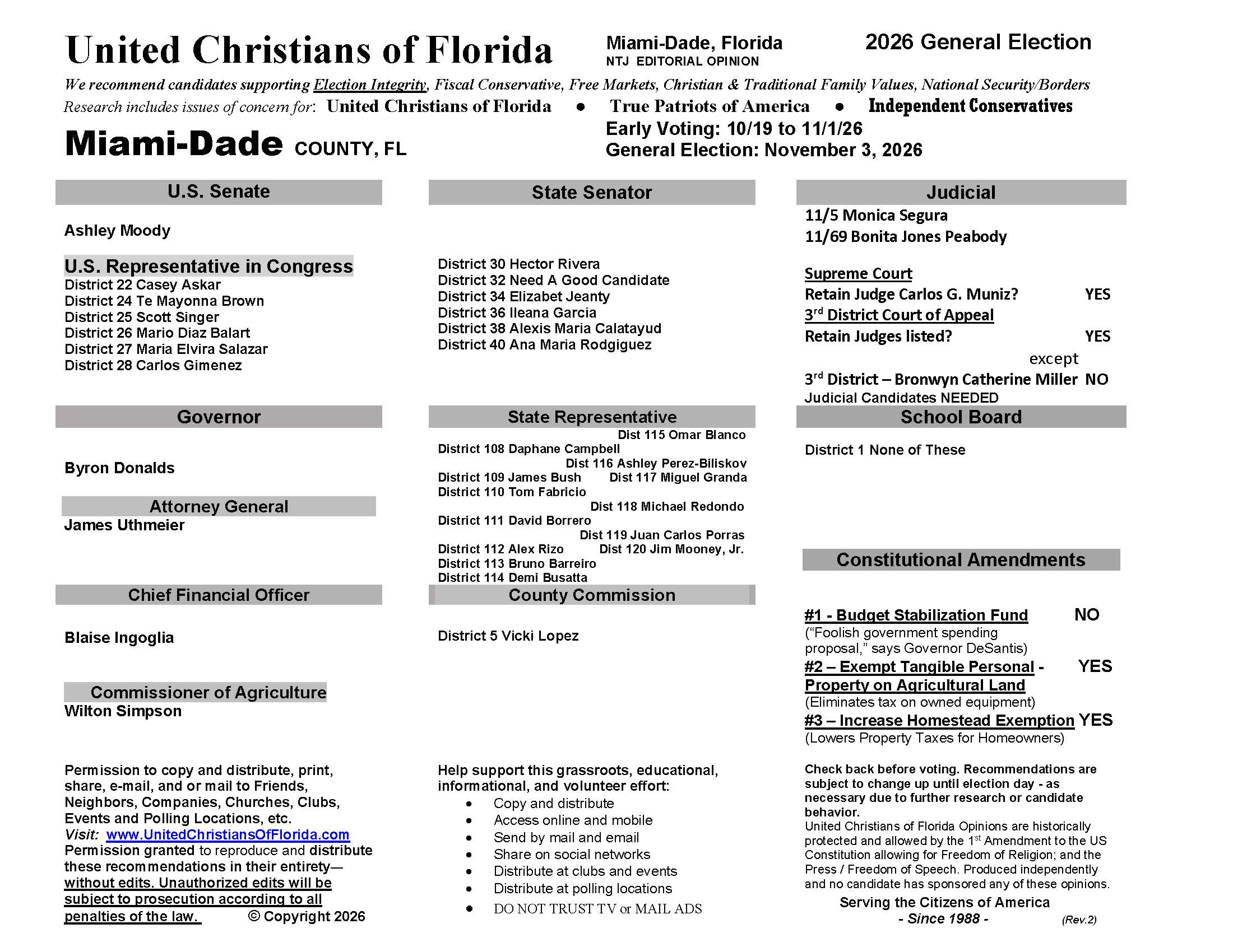 Miami Dade Voter Guide 2026