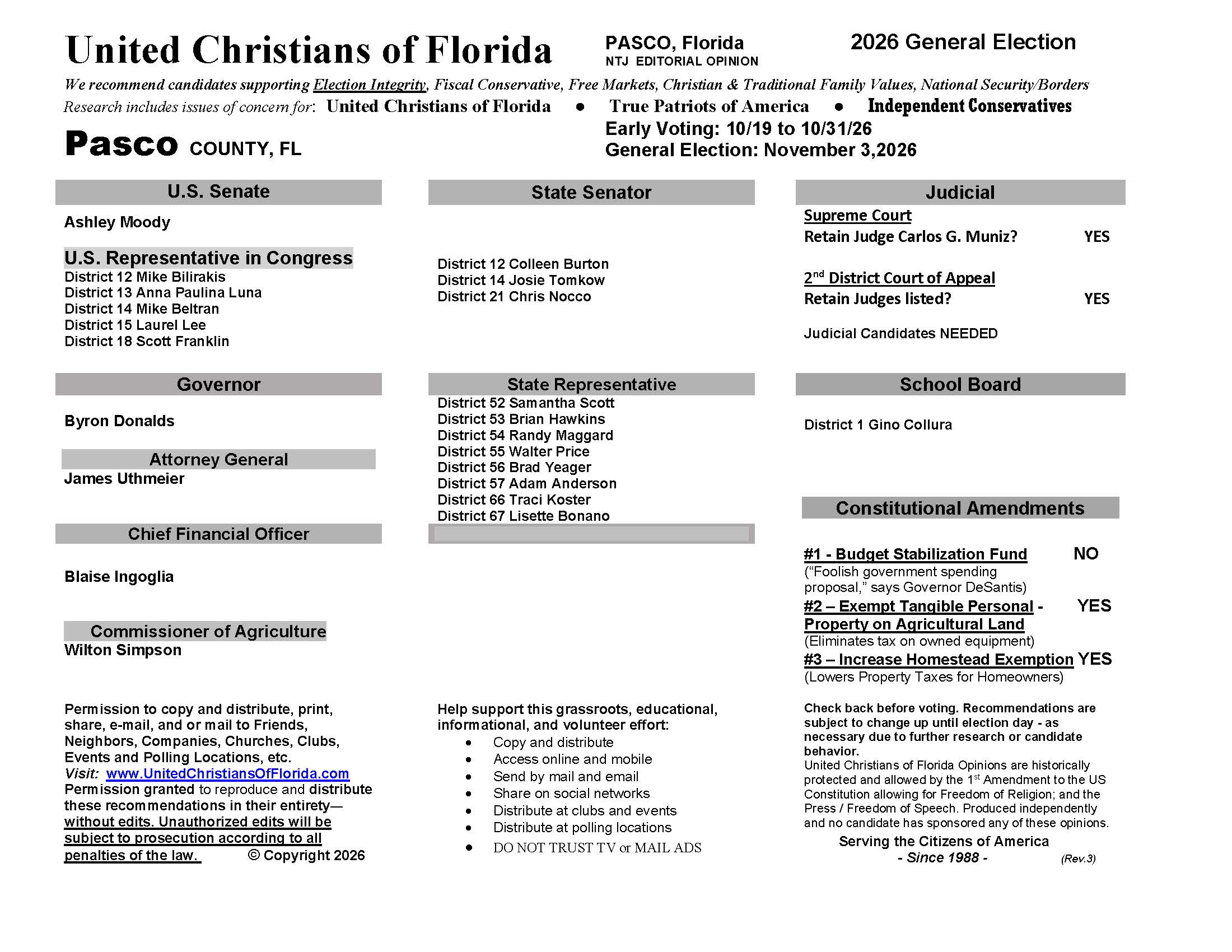 Pasco General Election Voter Guide 2026