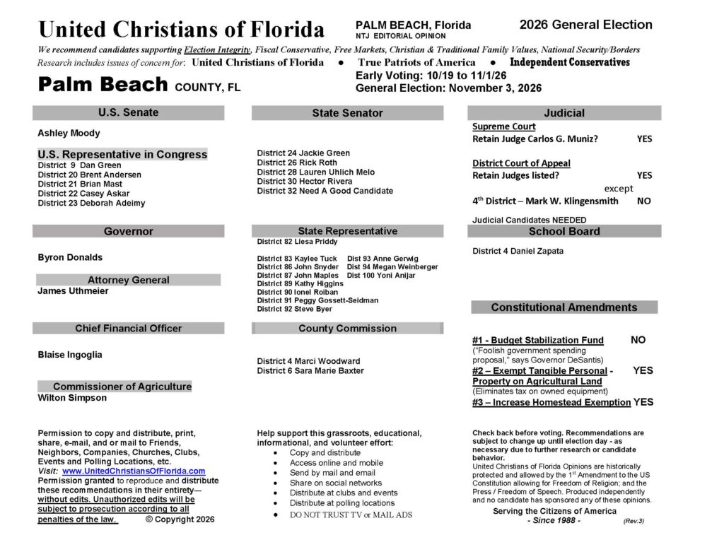Palm Beach Voter Guide 2026